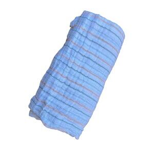 Chick Pea Stripes White Baby Swaddling Muslin Blanket Green Orange Stripe NWOT